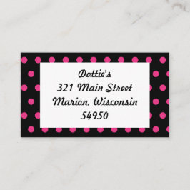 Polka Dot Business Cards (Schwarz & Neon Pink) Visitenkarte