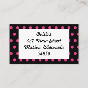 Polka Dot Business Cards (Schwarz & Neon Pink) Visitenkarte