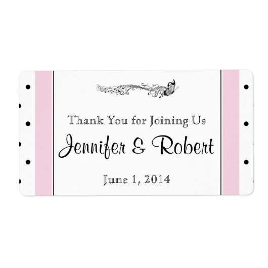 Polka Dot Butterfly Posh Water Flasche (Vorne)