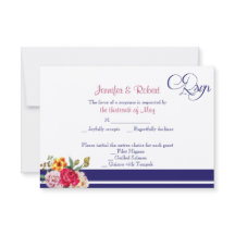 Polka Dot Butterfly Posh Wedding Response Card