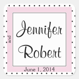 Polka Dot Butterfly Posh Wedding Umschlag Aufklebe Quadratischer Aufkleber