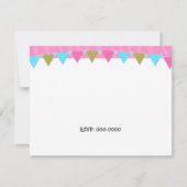 Polka Dot Cake und präsentiert Einladung zum Gebur (Rückseite)