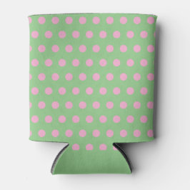 Polka Dot Can Cooler (Farbe Grün und Pastellrosa) Dosenkühler