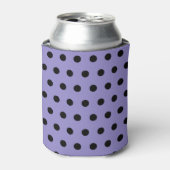 Polka Dot Can Cooler (Lavendel & Black) Dosenkühler (Kanne Vorderseite)