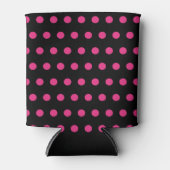 Polka Dot Can Cooler (Schwarz & Neon Pink) Dosenkühler (Vorderseite)