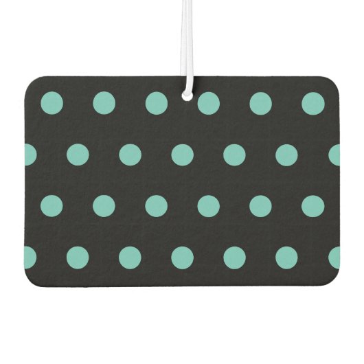 Polka Dot Car Air Freshener (Black & Aqua) Autolufterfrischer (Vorderseite)