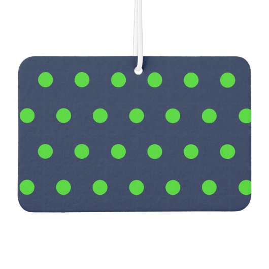 Polka Dot Car Air Freshener (blau & Limettengrün) Autolufterfrischer (Vorderseite)