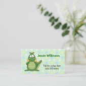 Polka Dot & Cartoon Dragon Playdate Card Telefonnummerkarte (Stehend Vorderseite)