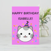 Polka Dot Cat | Glücklicher Geburtstag flatter Gru Karte (Stehend Vorderseite)