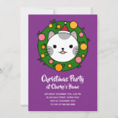 Polka Dot Cat Weihnachtsfeier Einladung (Vorderseite)