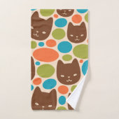 Polka Dot Cats Muster Badhandtuch Set (Handtuch)