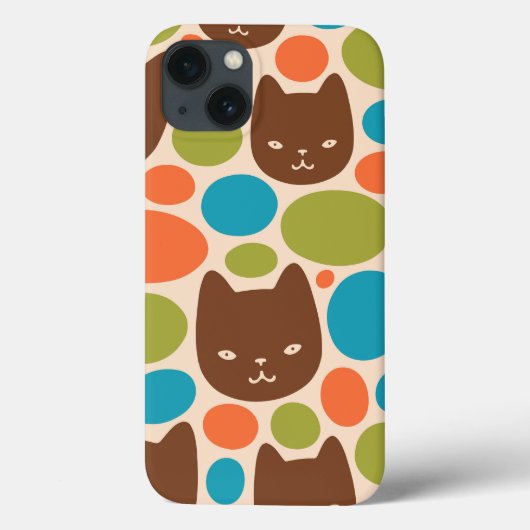 Polka Dot Cats Muster Case-Mate iPhone Hülle (Rückseite)