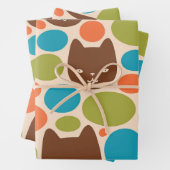 Polka Dot Cats Muster Geschenkpapier Set (Beispiel)