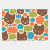 Polka Dot Cats Muster Geschenkpapier Set (Vorderseite)