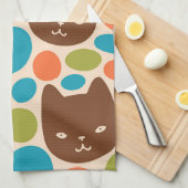 Polka Dot Cats Muster Geschirrtuch (Viertel Falte)