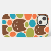 Polka Dot Cats Muster iPhone Hülle (Rückseite (Horizontal))