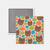 Polka Dot Cats Muster Magnet (Vorderseite/Rückseite)