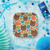 Polka Dot Cats Muster Pappteller (Party)