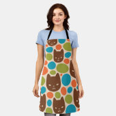 Polka Dot Cats Muster Schürze (Getragen)