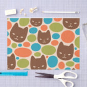 Polka Dot Cats Muster Seidenpapier (Handwerk)