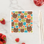 Polka Dot Cats Muster Serviette (Beispiel)