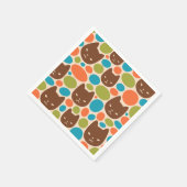 Polka Dot Cats Muster Serviette (Ecke)