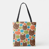Polka Dot Cats Muster Tasche (Rückseite)
