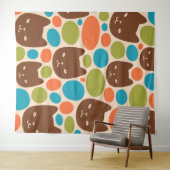 Polka Dot Cats Muster Wandteppich (Beispiel (Horizontal))