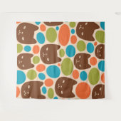 Polka Dot Cats Muster Wandteppich (Vorderseite (Horizontal))