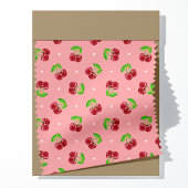 Polka Dot Cherries auf rosa Stoff