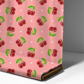 Polka Dot Cherries auf rosa Stoff