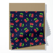 Polka Dot Cherries über die Dunkle Marine Stoff
