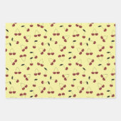 Polka Dot Cherry Muster Creme White Yellow Pink Geschenkpapier Set (Vorderseite 3)