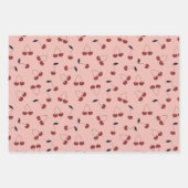 Polka Dot Cherry Muster Creme White Yellow Pink Geschenkpapier Set (Vorderseite 2)