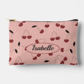 Polka Dot Cherry Muster und Individuelle Name Zubehörtasche (Vorderseite)