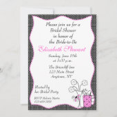 Polka Dot Chic Brautparty Einladung (Vorderseite)