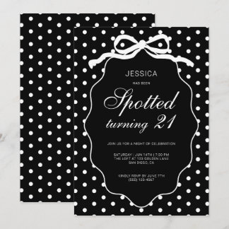 Polka Dot Chic Spotted zum 21. Geburtstag Einladung