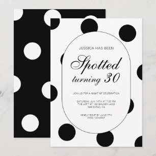 Polka Dot Chic Spotted zum 30. Geburtstagsparty Einladung