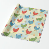 Polka Dot Chickens Wrapping Paper Geschenkpapier (Ungerollt)