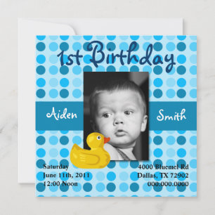 Polka Dot Child Birthday Invite (Boy) Einladung