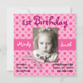 Polka Dot Child Birthday Invite (Mädchen) Einladung (Vorderseite)