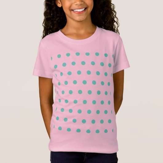 Polka Dot Child's T - Shirt (Pink & Aqua) (Vorderseite)