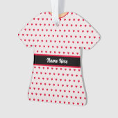 Polka Dot Christmas Ribbon Doll Dress TShirt Ornament (Vorderseite)