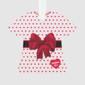 Polka Dot Christmas Ribbon Doll Dress TShirt Ornament (Rückseite)