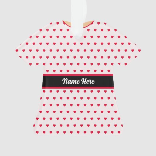 Polka Dot Christmas Ribbon Doll Dress TShirt Ornament (Vorderseite)