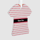 Polka Dot Christmas Ribbon Doll Dress TShirt Ornament (Vorderseite)