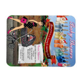 Polka Dot Christmas Street Scene Baby Dusche Magnet (Horizontal)