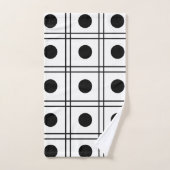 Polka Dot Circle Black and White Karo Muster Badhandtuch Set (Handtuch)