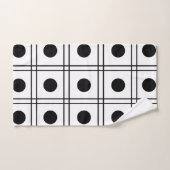 Polka Dot Circle Black and White Karo Muster Badhandtuch Set (Handtuch)
