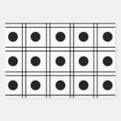Polka Dot Circle Black and White Karo Muster Geschenkpapier Set (Vorderseite 3)